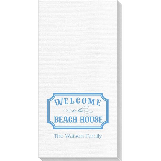 Welcome to the Beach House Sign Deville Guest Towels
